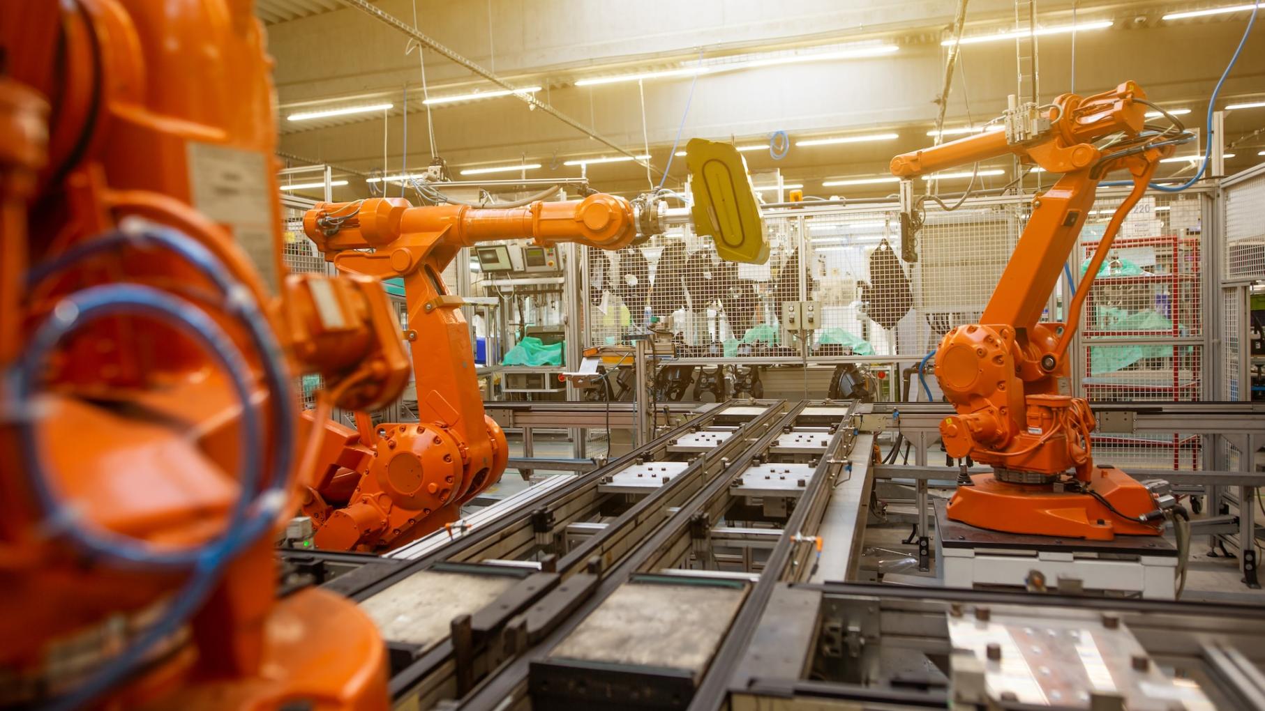 Advanced robotic assembly line with precision automation